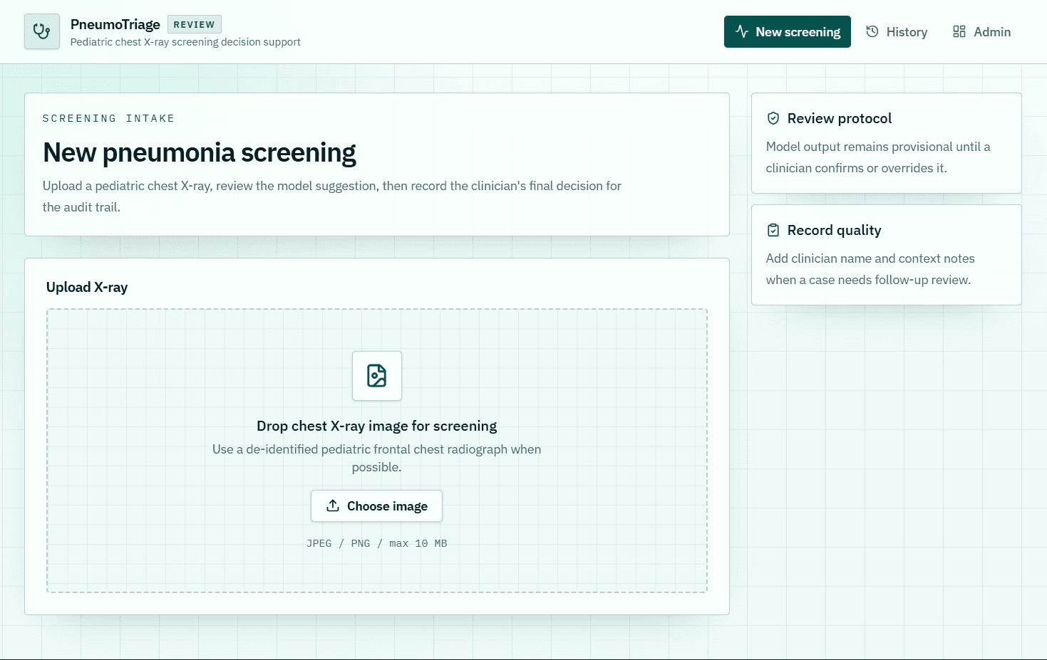 PneumoTriage screenshot